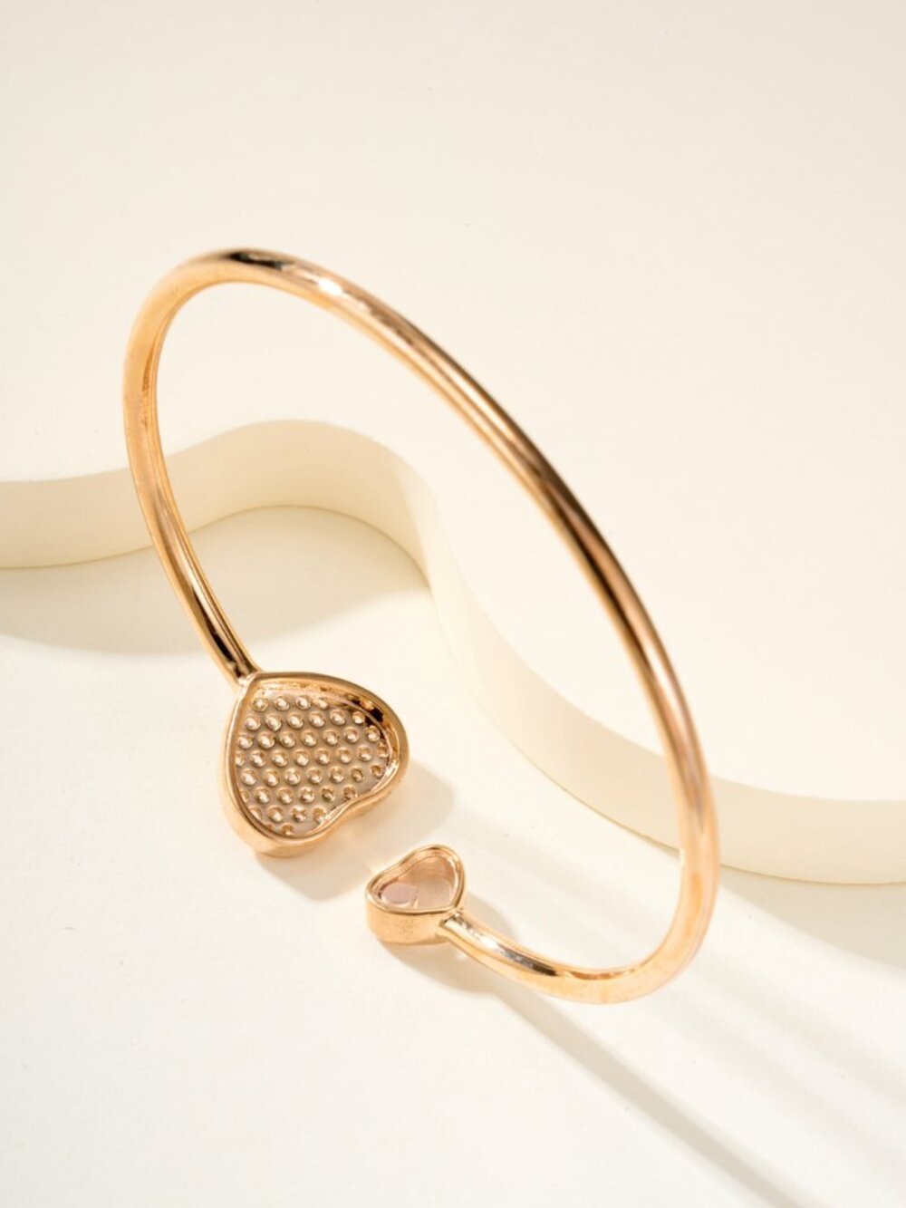Chopard Happy Diamonds 18k Rose Gold Double Heart Open Bangle - Picture 2 of 8